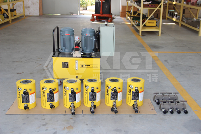 150噸大噸位液壓千斤頂配套2.2KW雙電機(jī)電動(dòng)泵